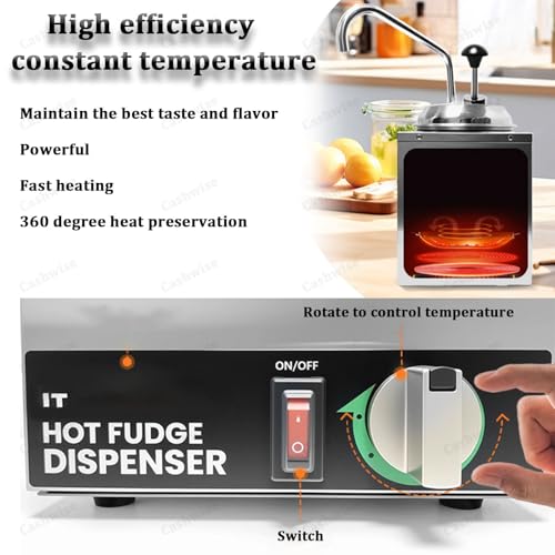 Nacho - Dispensador de queso con bomba, calentador de salsa de queso Nacho comercial, temperatura ajustable, ideal para bufé, cocina, cafetería o fiestas en casa, capacidad de 7 litros