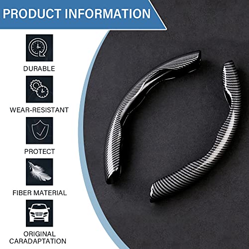 New Carbon Fiber Steering Wheel Cover for Men&Woman, Non Slip Carbon Fiber Wheel Cover, Segmented Steering Wheel Protector Universal Standard-Size 14 1/2\"-15\" Fit for 99% Cars-Black… - Thumbnail 7