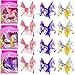 12 Pack - Plastic Large Unicorn Figures Figurine Toys for Girls Party Favors Supplies with Brushable Mane, Tail, and Comb (5 Inch)