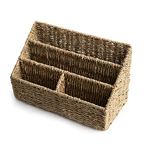 KOLWOVEN Magazine Display Holder- Mail Organizer Countertop- Mail Holder l Bill Sorter Organizer For Desk And Home Boho Rack Storage Organizer