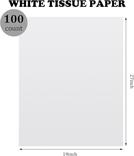 Miniatura 2 de Papel de seda resistente a la humedad de 27 x 19 pulgadas para arte hojas de papel de regalo blanco para embalaje para collage de modelos,