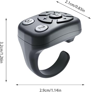 Remote Control Page Turner Ring - Presentation Clicker, Camera Shutter Remote Button, Wireless Media Controller | Hands Free Scrolling Tool For Reading Recording Photos Videos Presentations