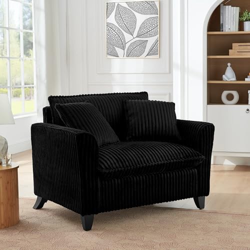 Sillón Peluche Negro Plegable miniatura 3