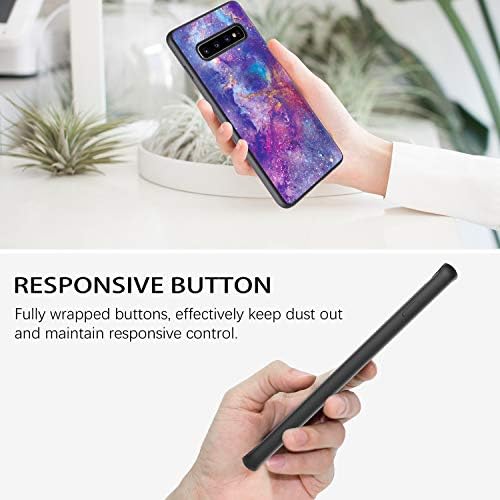 DOMAVER Samsung Galaxy s10 Case, Nebula Design Slim Fit Luminous Glow in the Dark Nebula Lightweight Thin Anti-Slip Bumper Flexible TPU Case for Samsung Galaxy S10 6.1 inch - Purple