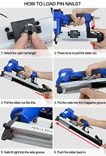 Sutekus 23 Gauge Pin Nailer 15/32" To 1" Pneumatic Air Pin Nailer Gun For Woodworking Applications #TOP2