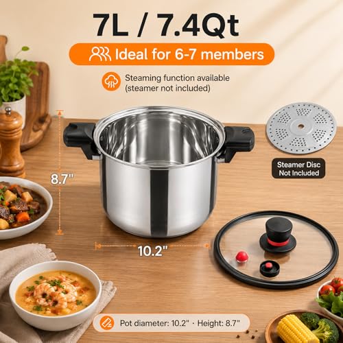 Olla a presión Acero inoxidable 7 L miniatura 6