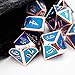 Haxtec Metal DND Dice Set Heavy D&D Dice for Dungeons and Dragons Pathfinder Roleplaying Table Games-Enamel Dice Copper Blue