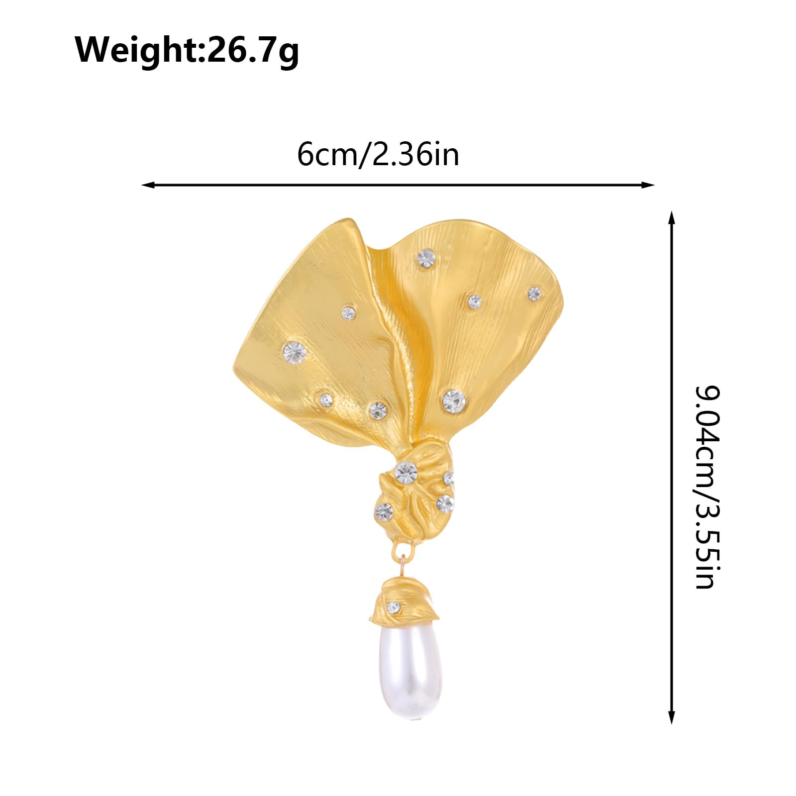 FAIRYGATE Gold Pin for Dress Brooch Crystal Pins Badge Enamel Lapel Brooches for Women Jewelry Decoration for Birthday Dating Party Anniversary UC31 — view 20