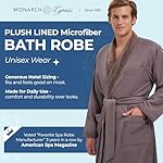 MONARCH Unisex Plush Lined Microfiber Bath Robe - Soft Shell with Polyester Lining, Resort-Grade Hotel & Spa Robe with Pocket - Image 2