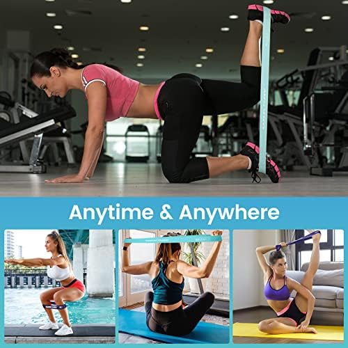 WIKDAY Resistance Bands for Working Out Exercise Loop Bands Workout Bands Set for Men Women Body Stretching, Training, Home Workout, Physical Therapy, Booty Legs, Set of 5 (Blue) — view 6