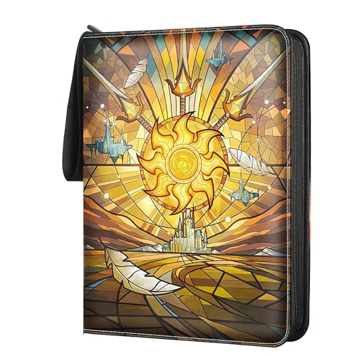TCGUARD Sammelkarten Album für MTG, für 900 Karten, MTG Binder für Standardkarten, Karten Sammelalbum für YGO/PTCG Spielkarten für Kinder (9 Fächer, Gold)