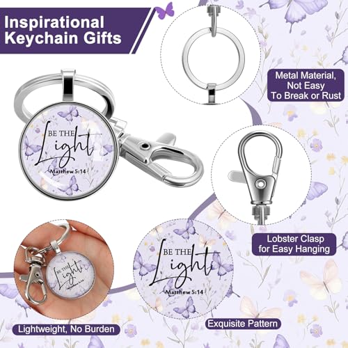 Image of Fumete Christian Keychain Bulk Bible Verse Religious Scripture Quote Inspirational Key Rings Gift for Women Men Church Pastor
