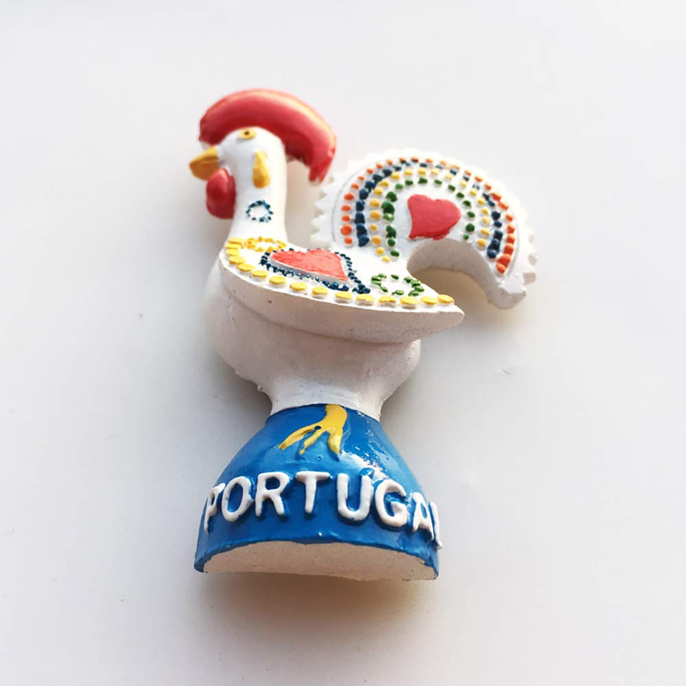 Portogallo 3D Gallo frigorifero magnete in resina, souvenir da viaggio, fatto a mano, decorazione per la casa e la cucina portoghese