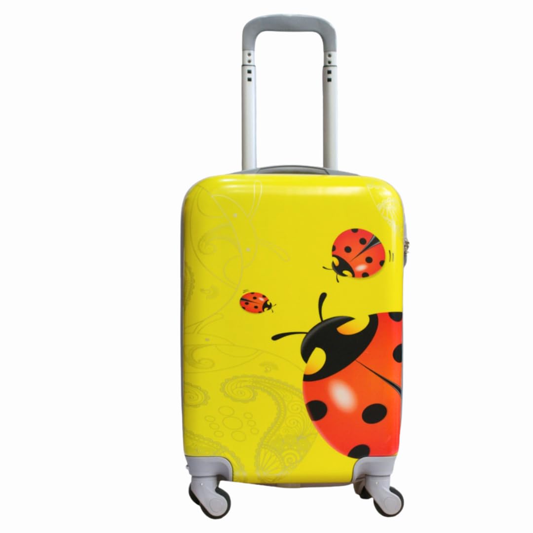 Max Star Maleta Cabina Niños 55x36x20cm Infantiles Trolley Extensible Ruedas Giratorias 360º Rígida Resistente Juvenil Maletas de Viaje Equipaje de Mano… (Mariquita)