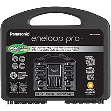 Panasonic K-KJ55KHC66A eneloop pro High Capacity Rechargeable Batteries Power Pack 6AA, 6AAA, 4 Hour Quick Battery Charger and Plastic Storage Case