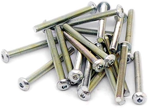 M4 (4mm x 40mm) Hex Socket Button Machine Screw (Bolt) - Steel (Pack of 20)