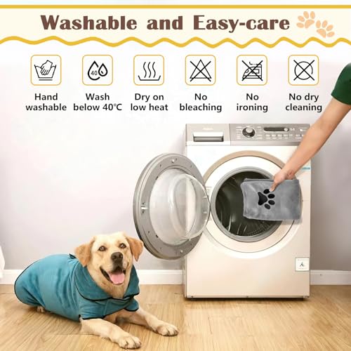 Hundehandtuch, 2 Stück Hundehandtuch Extra Saugfähig für Hunde Und Katzen, Grau Schnelltrocknend Haustier Mikrofaser Handtücher, 75 x 35 cm Hunde Handtuch für Katzen, Hunde Oder Andere Haustiere