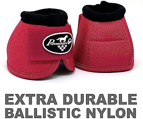 Professional's Choice Ballistic Overreach Bell Boots for Horses | Superb Protection, Durability & Comfort | Quick Wrap Hook & Loop | Sold in Pairs | X-Large Raspberry
