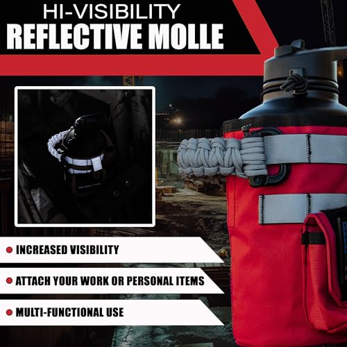 Image of Iron Infidel Workforce Water Bottle - 64 oz Insulated Stainless Steel | Half Gallon Vacuum Water Jug | Paracord Handle, Removable Sleeve | Large Thermal Flask | Hiking, Camping, Workouts (Red)