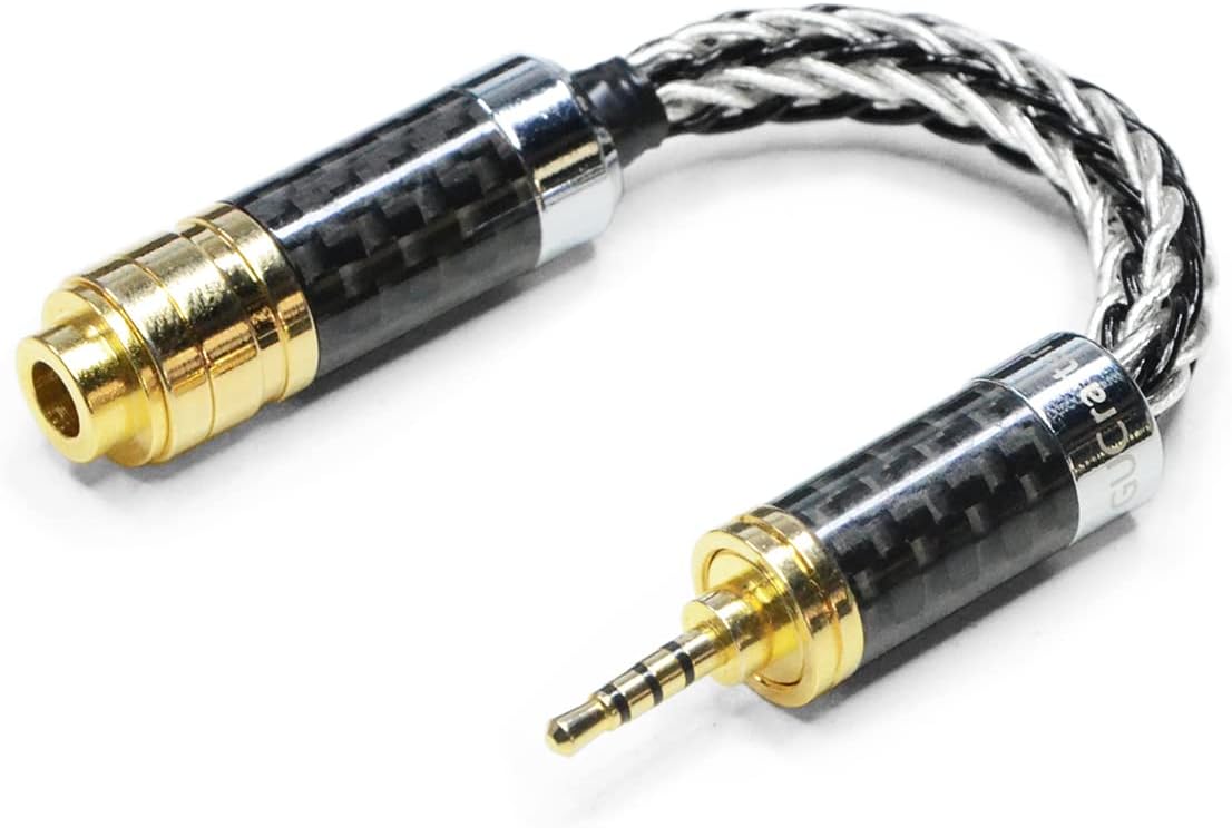 3.5mm Stereo Male to 4.4mm Balanced Female Headphone Adapter Cable 7N Single Crystal Copper/Silver Headphone Jack Convert Cable