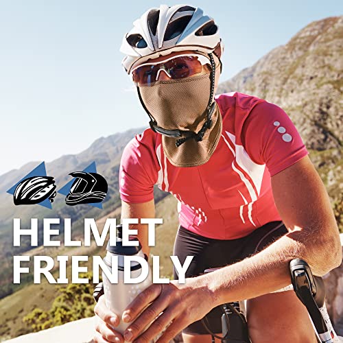 Botack Balaclava Face Mask, Sun Uv Protection Breathable Full Head Mask For Cycling Men Women Brown #TOP4