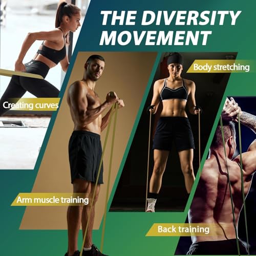 Image of LEEKEY Resistance Bands, Exercise Bands with Handles,Pull Up Assist Bands - Band Set with Door Anchor - Bands for Working Out,Band for Men and Women Fitness Training,Home Workouts