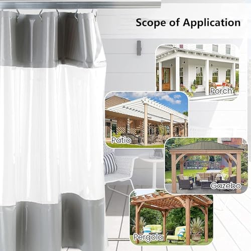 Paneles de lona transparente impermeable para proteger tu pérgola o cochera del viento 5