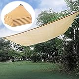 ▲ Diseño: la solar sombra paño está tejida herméticamente, resistente al desgaste y resistente a los tirones, dobladillo cosido de seis puntadas, esquinas reforzadas, una arandela de metal por metro, resistente al desgarro, duradera, con una cuerda fija, fácil de instalar ;