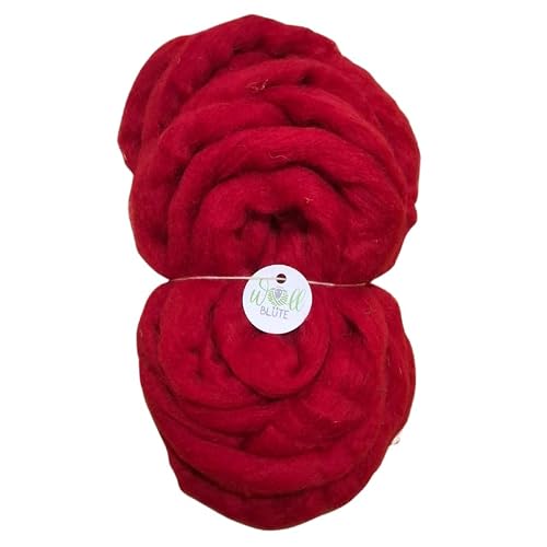 Wollblüte Filzwolle Rot 100g Naturbelassen
