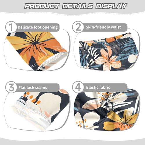 Flower Blossom Pattern Girls Leggings Soft Stretch Workout Yoga Dance Pants for Kids Casual Tights3