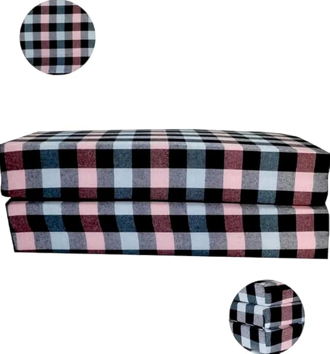 Image of Mattress, Foldable, Lightweight, Travel, Outdoor Camping, Cotton, Portable Mattress, Floor Sleeping Mat for Sleeping Soft Foam Slim Mattress for Single Bed (72 inchX36 inchX2 inch) Multicolour R-31