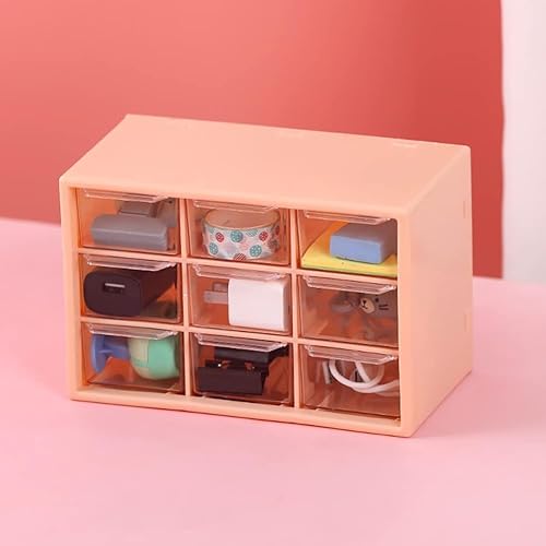 Miniatura 6 de Mini cajón organizador de escritorio, bonito cajón de almacenamiento de manualidades de plástico, suministros de oficina, papelería, maquillaje,