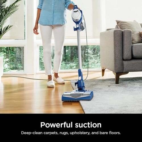 Image of Shark HV200 Rocket Corded Stick Vacuum, Lightweight, Bagless, for Carpet and Hard Floor Cleaning with Swivel Steering, Blue (Renewed)