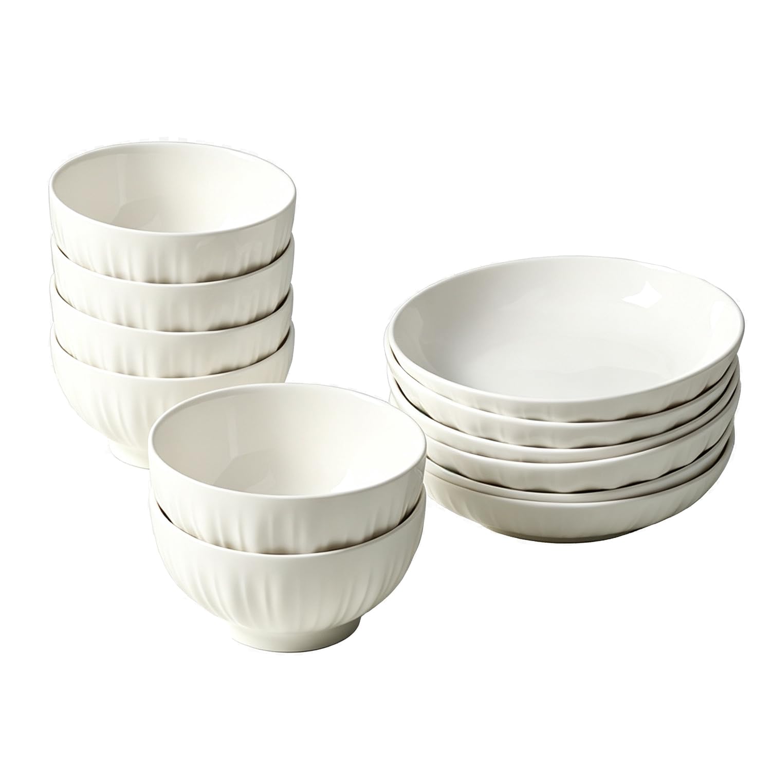 Juego de Vajilla para Seis Personas Tazones y Platos | Juego Vajilla Resistente a Los Arañazos, Juego Vajilla Cerámica Para Cocina, Porcelana Apta Para Microondas y Lavavajillas