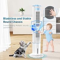 Klimaanlage Mobil, 43,3'' Klimagerät Ohne Abluftschlauch 65W 60°/360° Automatische Oszillation, 10 m/s, 3 Modi, 24H Timer, Fernbedienung, mit 4 für Ohne Abluftschlauch Zuhause, Schlafzimmer, Büro – Ansicht 5