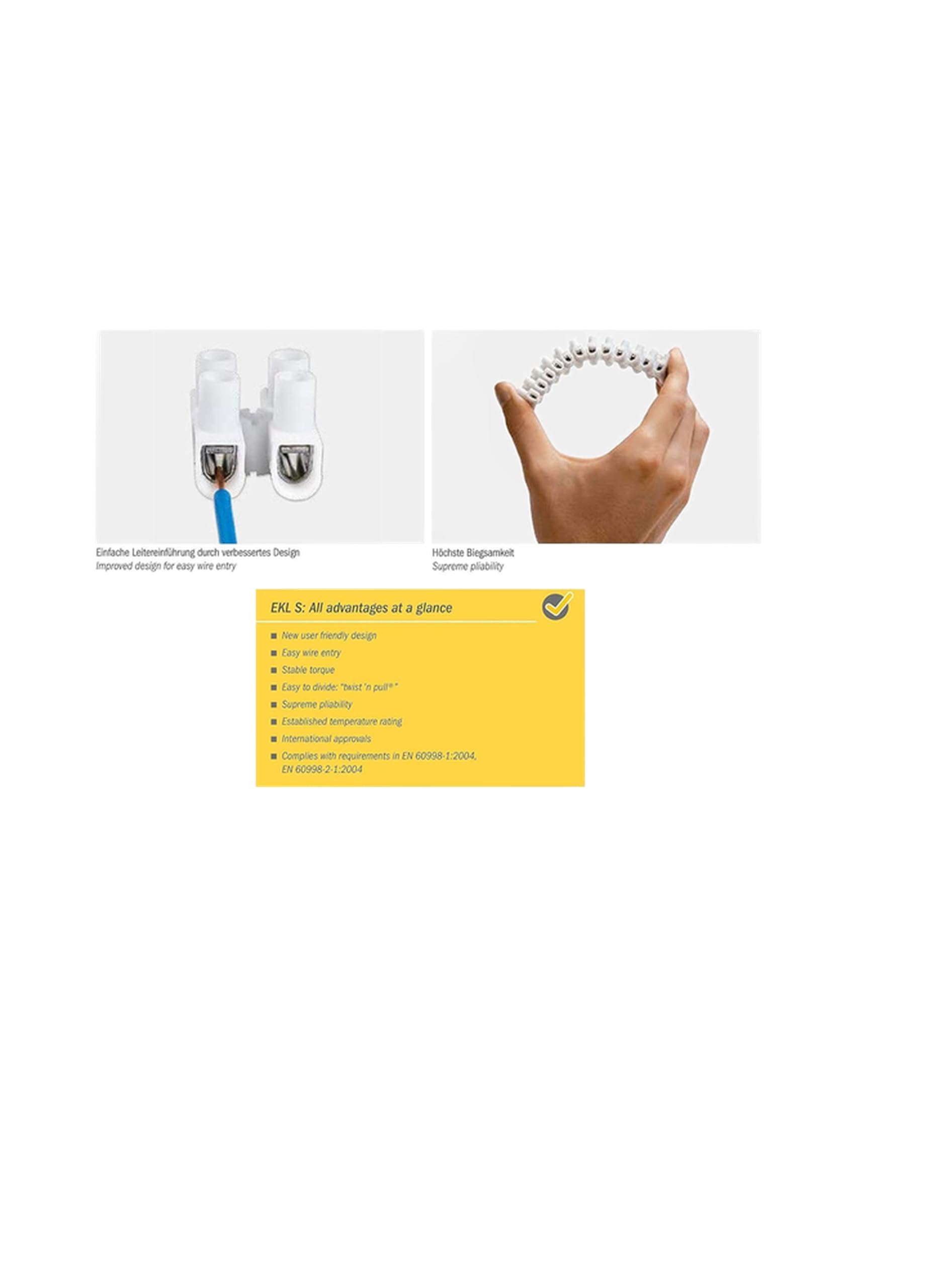 Electro- Electro Terminal Wire Connector Strip 10 Position Screw On Terminal Block, Nf Ce Eac Rohs Standard Cable Connectors, Ekl Weiss Seiries Made In Austria (4-16Mm Single Strip)