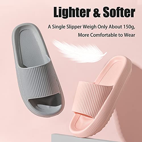 Image of rosyclo Cloud Slippers for Women and Men, Pillow House Slippers Shower Shoes Indoor Slides Bathroom Sandals, Ultimate Comfort, Lightweight, Thick Sole, Non-Slip, Easy to Clean