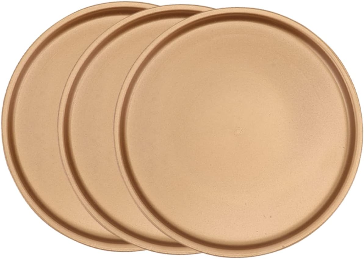 3pcs Round Ceramic Flowerpot Saucers Drip Trays for Plants Elegant Base for Gardening Home