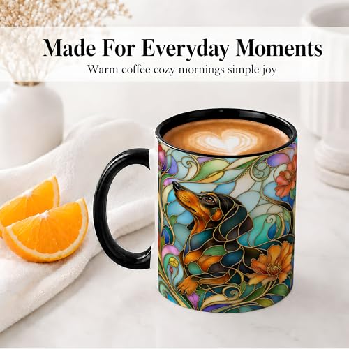 Taza de cerámica con diseño de perro dachshund 11 oz miniatura 5