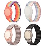 [4Pack] Wristband Compatible with Air tag, Bracelet for Kids, Nylon Watch Band for Apple Airtag Adjustable Anti-Lost Strap Wristband for Kids Children Old Man