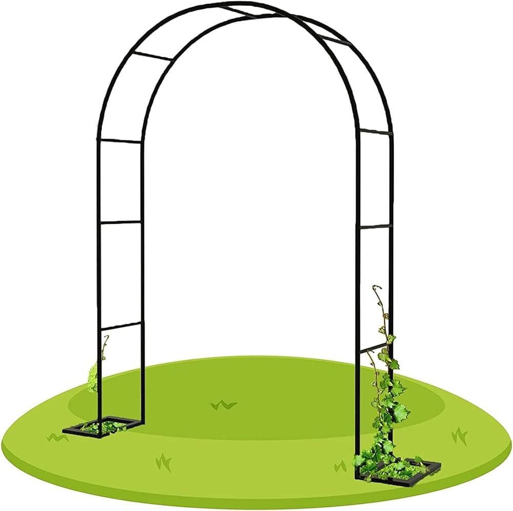 Metal Garden Arch Heavy Duty Rose Arbor Climbing Plants Support Archway Large Wedding Arches 140Cm 180Cm 240Cm 120Cm Wide,White,W1.4M*H2.3M