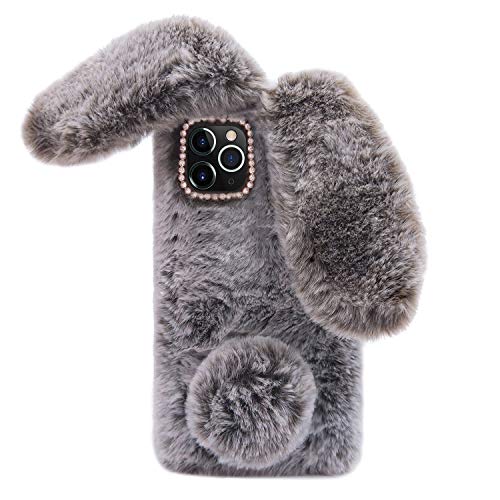 Coque en peluche iPhone 11 Pro Max avec strass de luxe