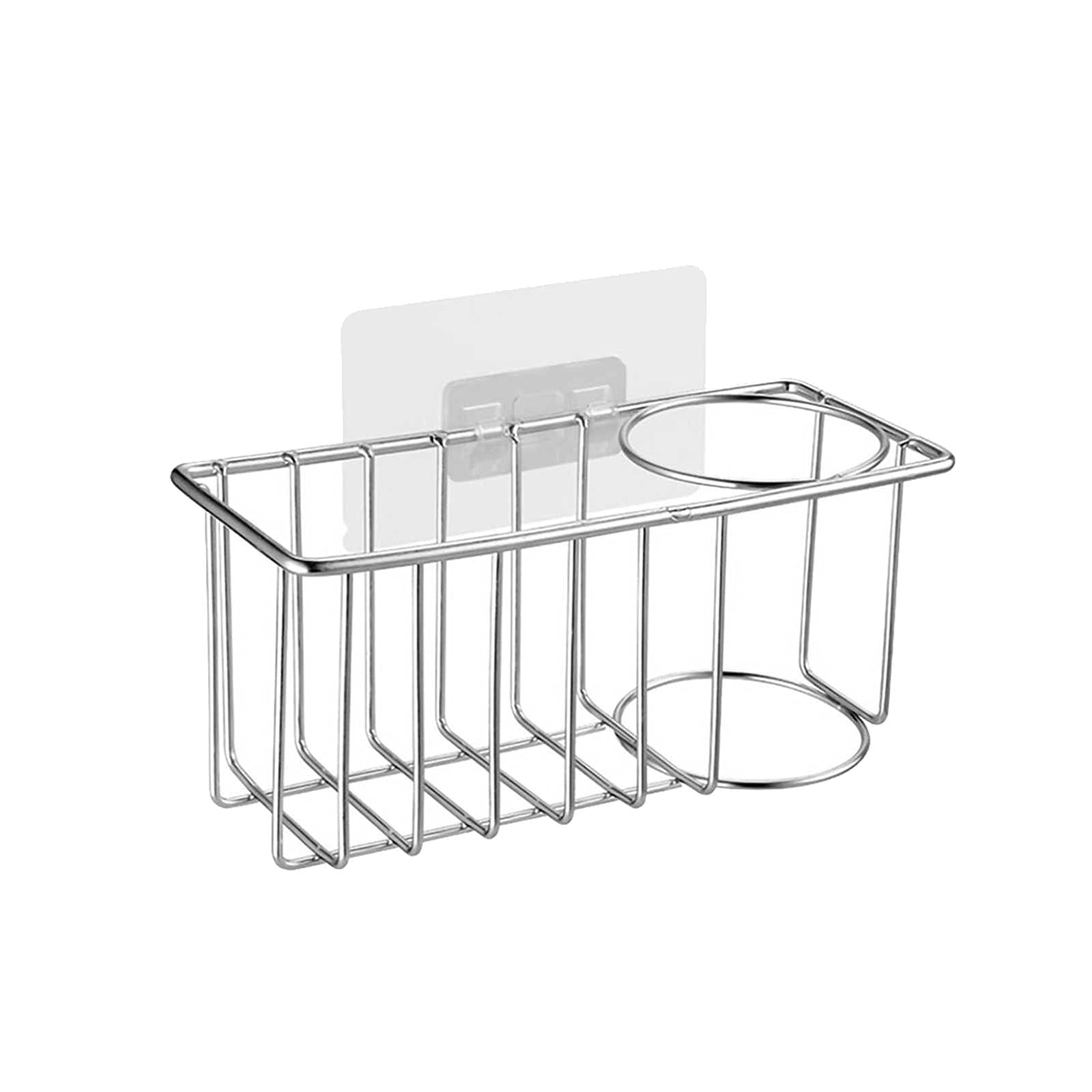 Storage Containers Stainless Steel Sponge and Brush Holder No Drilling Kitchen Sink Organizer Waterproof Sink Caddy Drainer Integrated