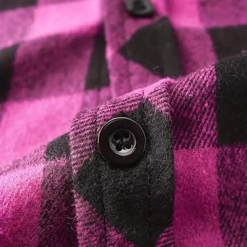 Mens Button Down Plaid Shirts Fashion Preppy School Hoodie Casual Long Sleeve Colorblock Checkered Sweatshirt Jacket4