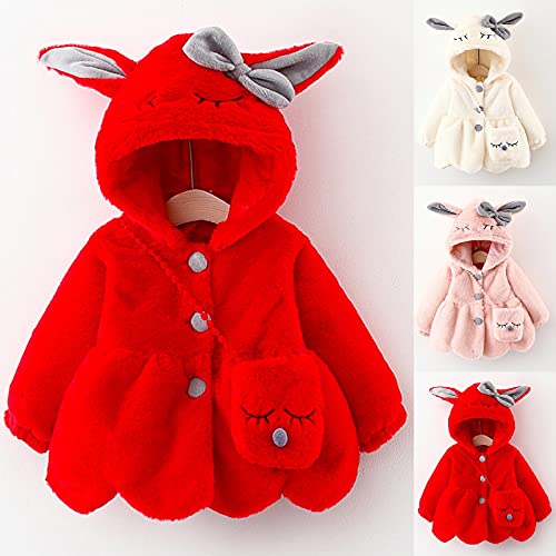 Toddler Girls Cute Ears Fleece Coat Fall Winter Button Down Faux Fur Thicken Jackets with Bag Warm Outerwear4
