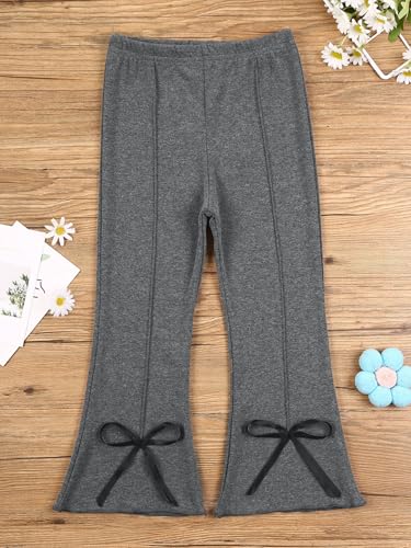 JEYPINMI Infant Girls Elastic Waistband Bowknot Flared Bell Bottom Pants Skinny Trouser Leggings Y2K Casual Pants4