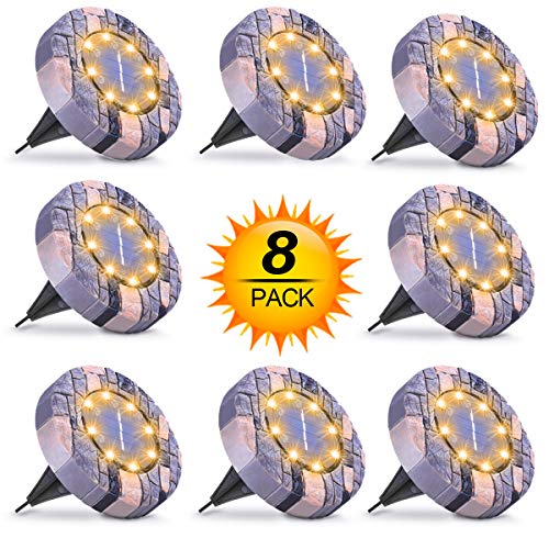 Solar Lights Outdoor, Solar Powered Ground Lights Outdoor Waterproof Solar Garden Lights 8