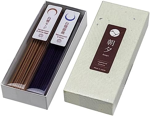 Asayu Japan Räucherstäbchen Set – Purification Mit Sandelholz & White Sage + Sandelholz & Rose, 70-80 Stäbchen