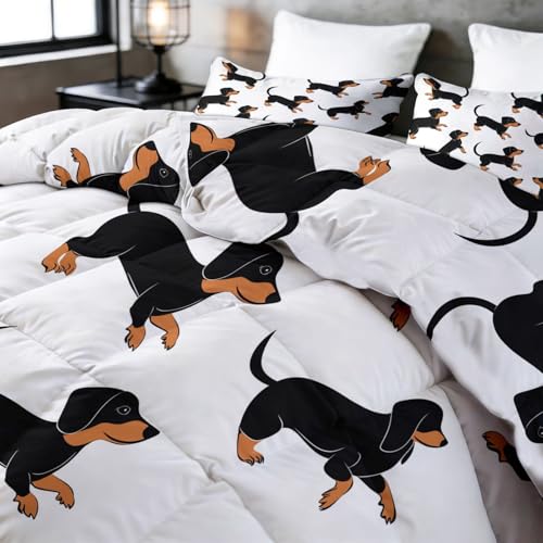 Edredón de perros salchicha de 180 x 200 cm sin funda y lavable para todo el año 5