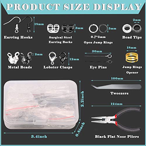 Feein 780Pcs Earring Making Supplies Kits,60Pcs Earring Hooks Hypoallergenic With 100Pcs Surgical Steel Earring Backs 200Pcs Jump Rings Eye Pins For Earring Jewelry Making - Gun Black And Silver #TOP2